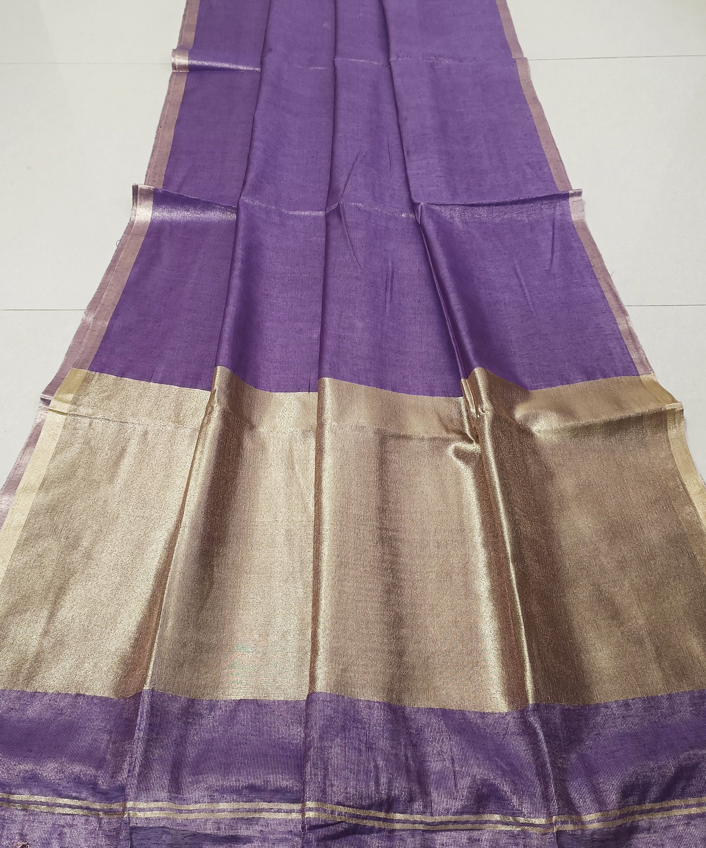 Purple Kota Viscose Silk Saree with Tissue Pallu