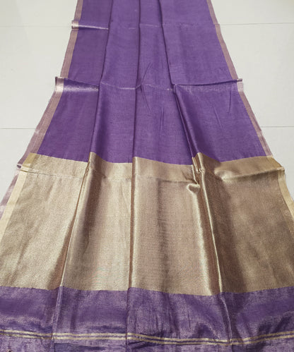 Purple Kota Viscose Silk Saree with Tissue Pallu