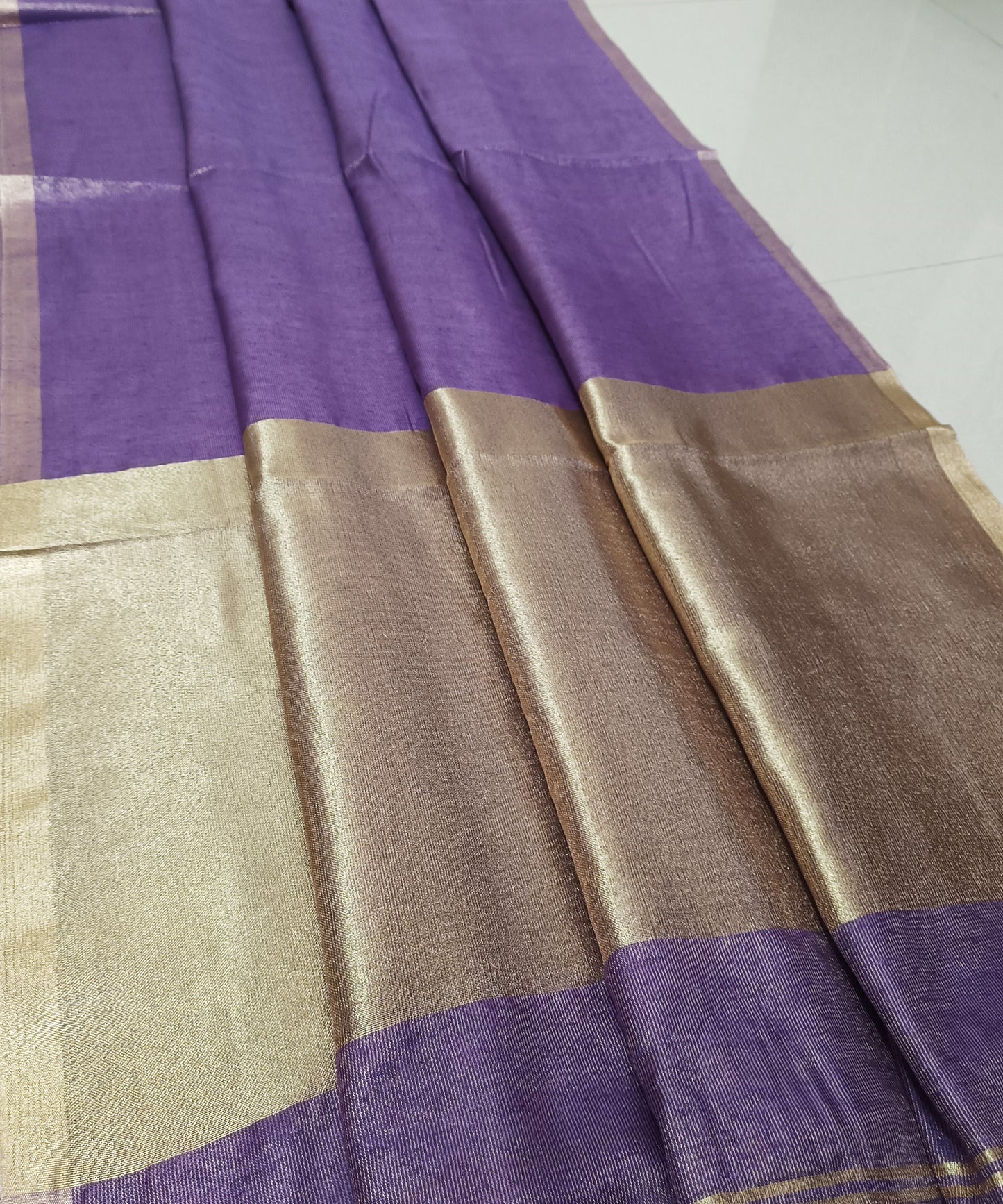 Purple Kota Viscose Silk Saree with Tissue Pallu