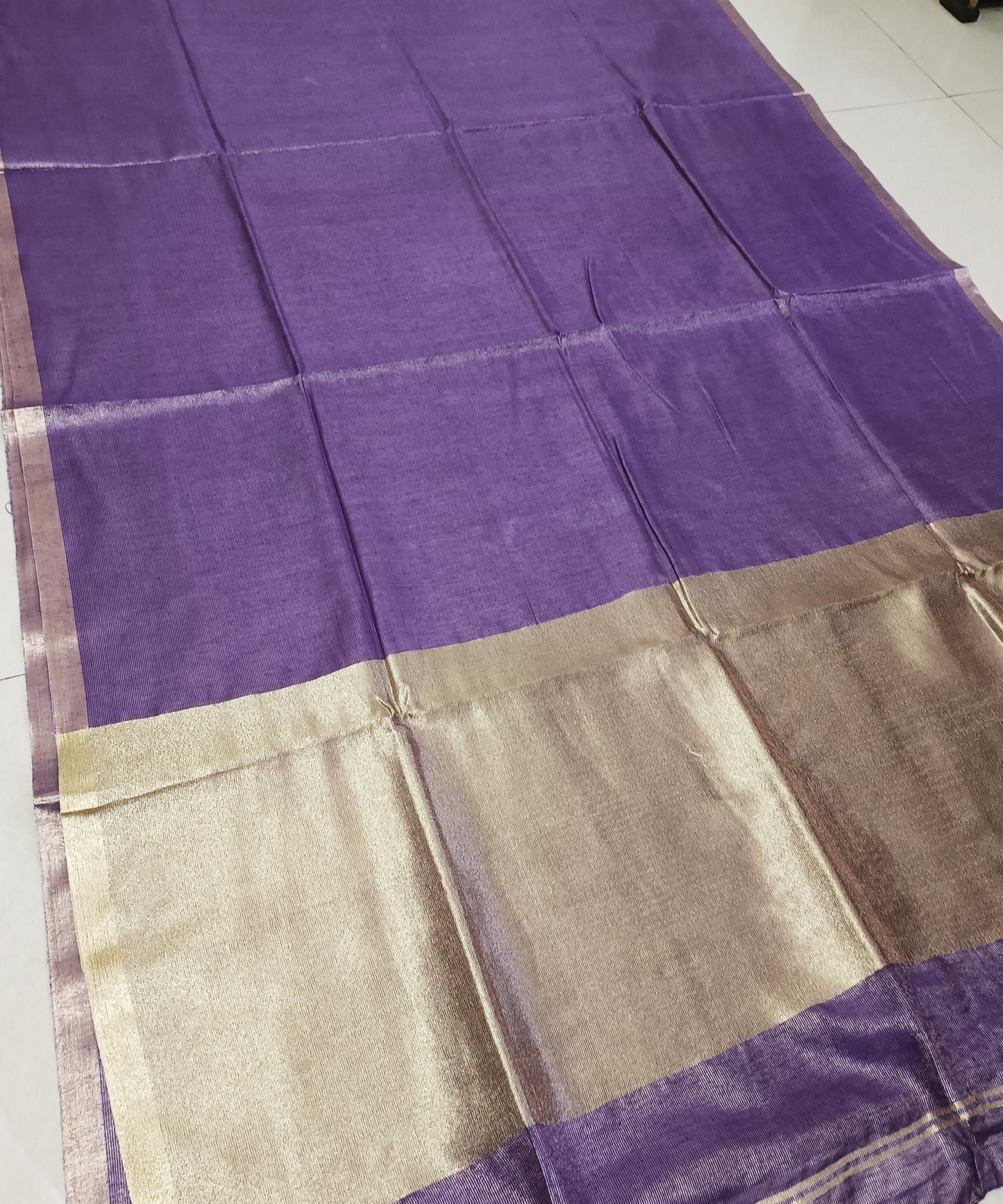 Purple Kota Viscose Silk Saree with Tissue Pallu