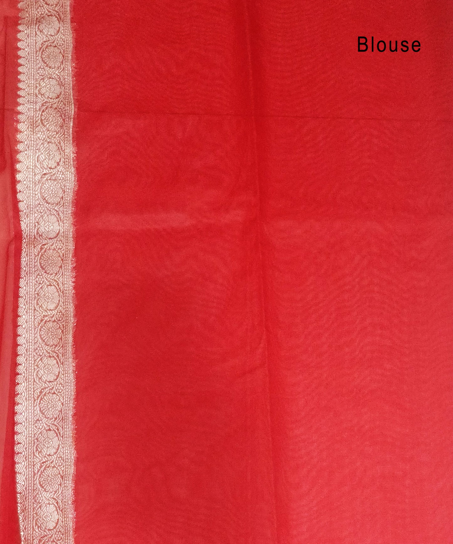 Red Banarasi  Kora Silk Organza Saree