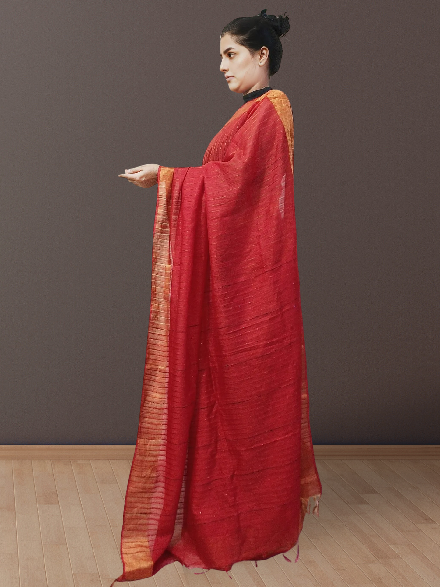Red Kota Viscose Saree