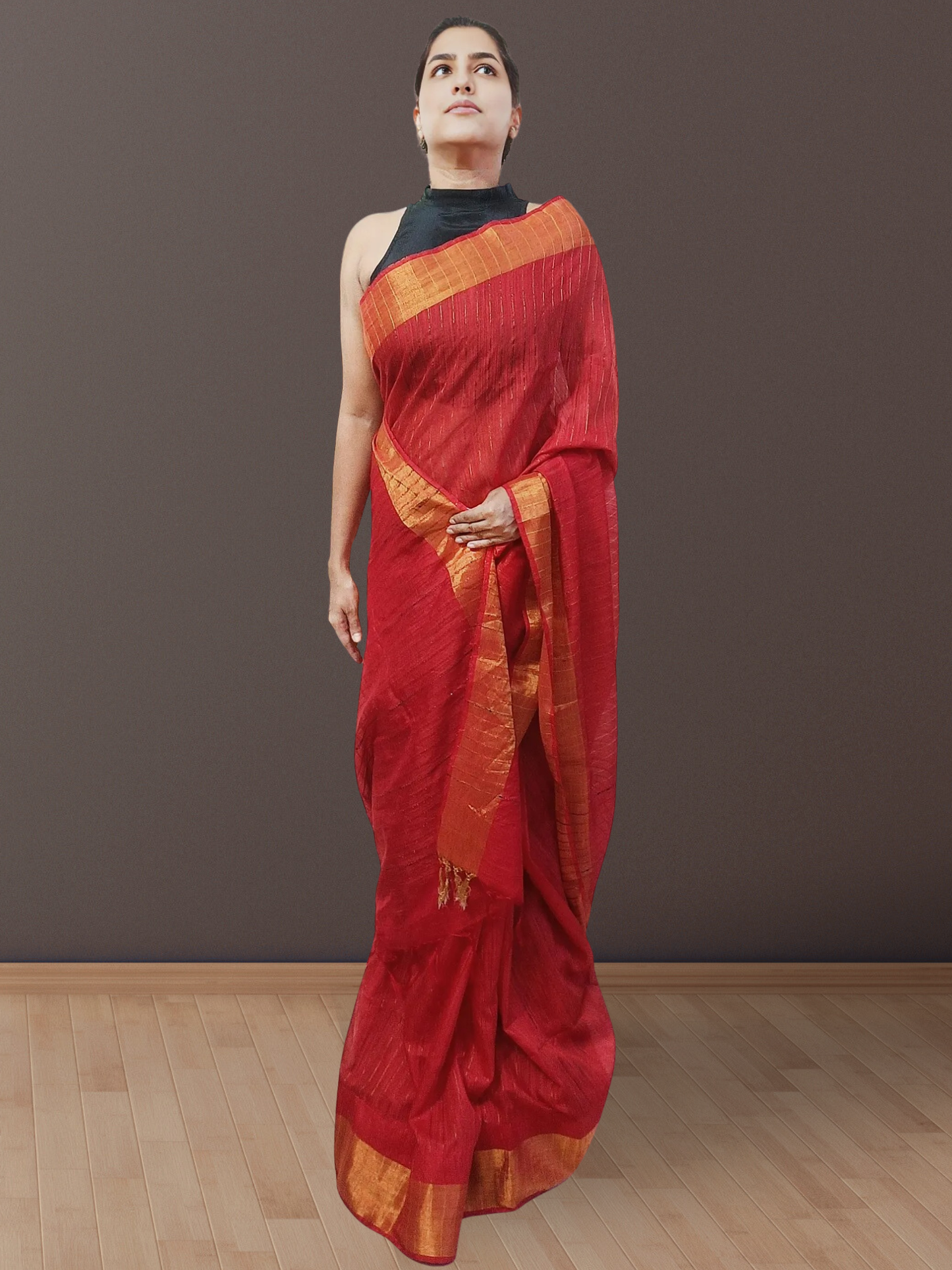 Red Kota Viscose Saree