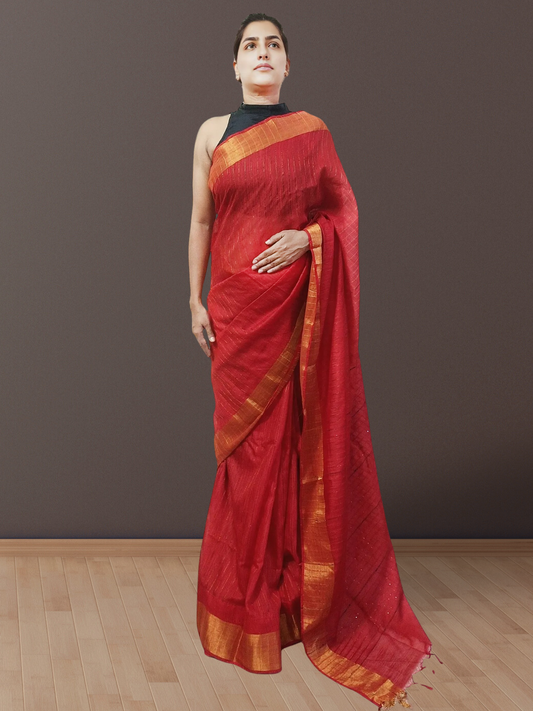 Red Kota Viscose Saree