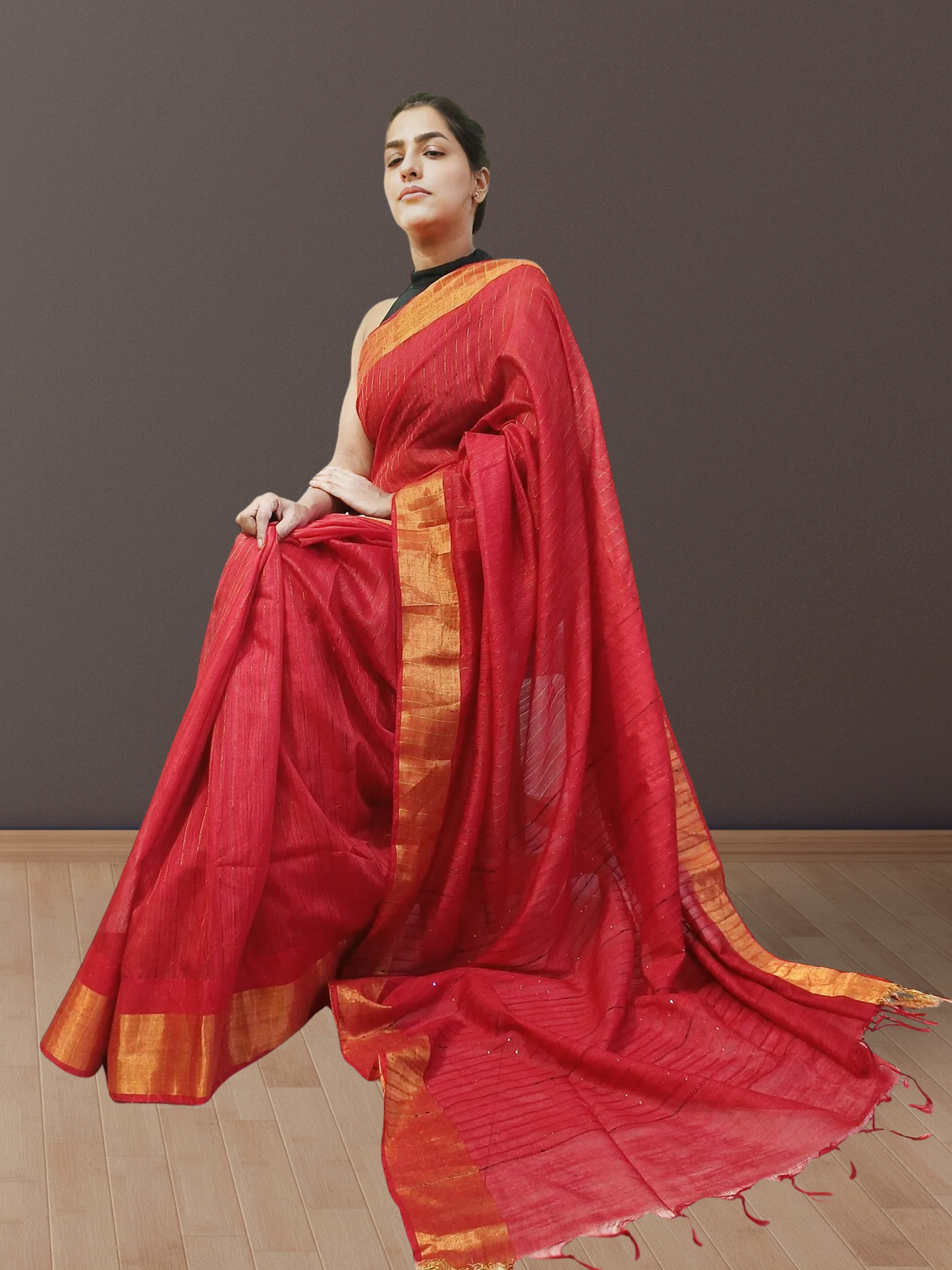 Red Kota Viscose Saree