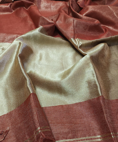 Red Kota Viscose Silk Saree with Tissue Pallu