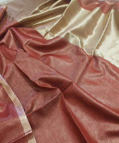 Red Kota Viscose Silk Saree with Tissue Pallu