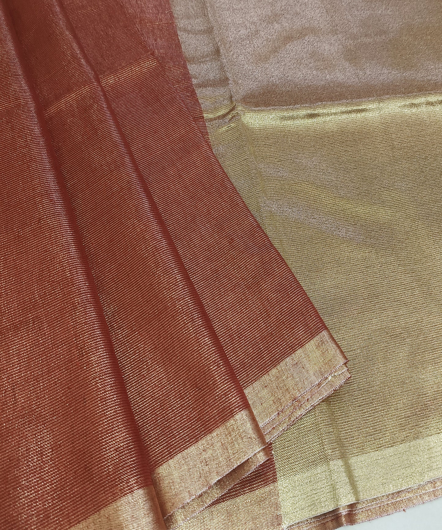 Red Kota Viscose Silk Saree with Tissue Pallu