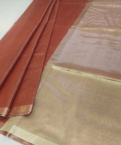 Red Kota Viscose Silk Saree with Tissue Pallu