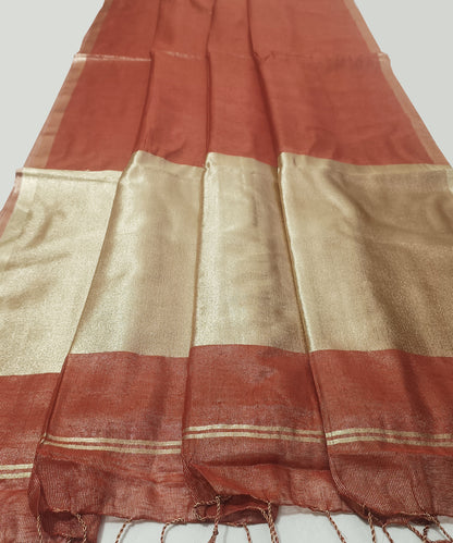 Red Kota Viscose Silk Saree with Tissue Pallu