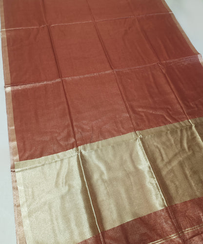 Red Kota Viscose Silk Saree with Tissue Pallu