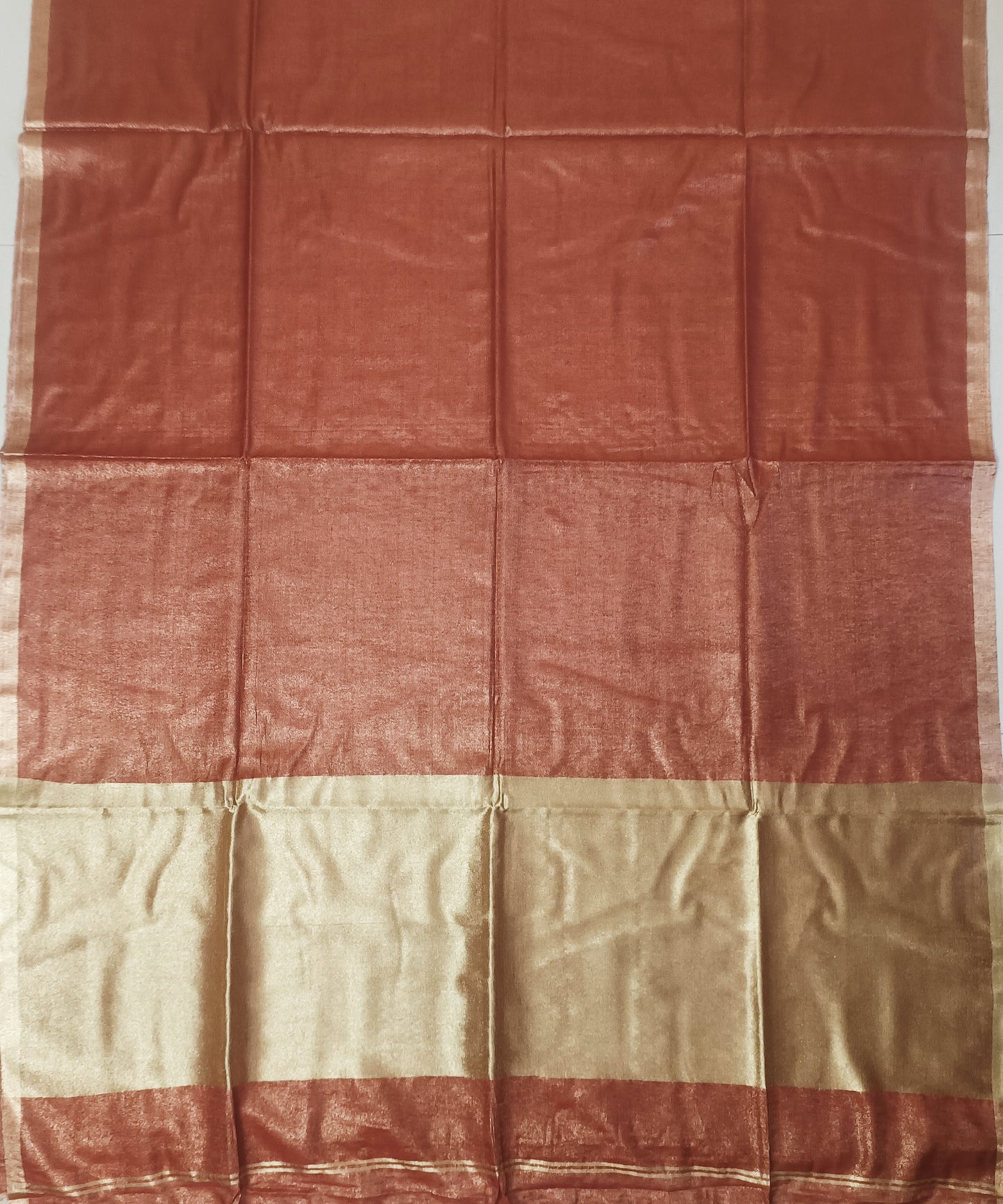 Red Kota Viscose Silk Saree with Tissue Pallu