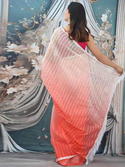 Red Ombre Designer Saree