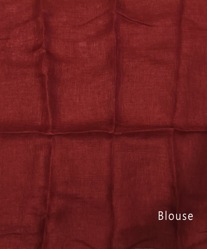 Red and Black Tie and Dye Pure linen saree
