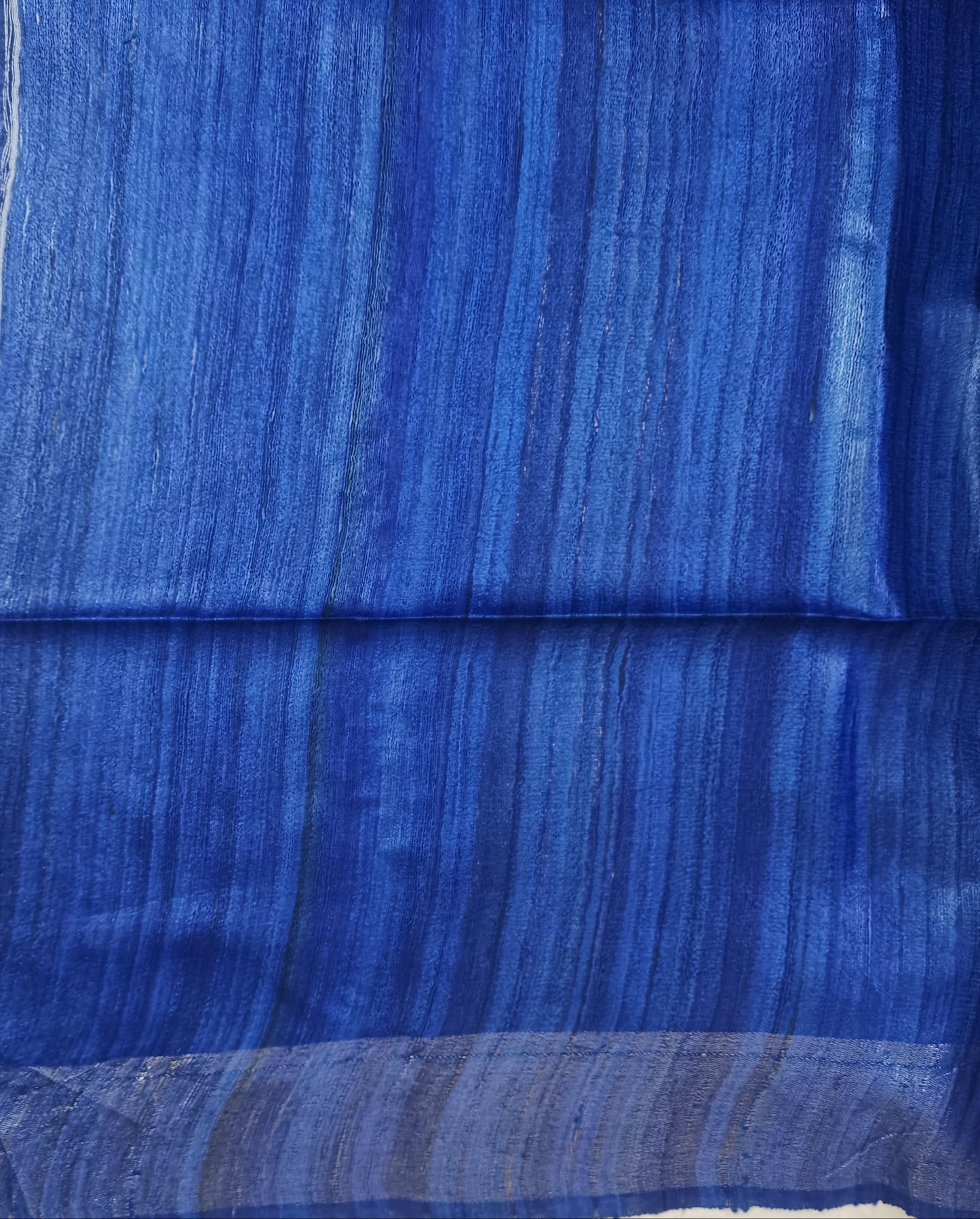 Royal Blue And Magenta Handloom Tussar Ghicha Silk Saree