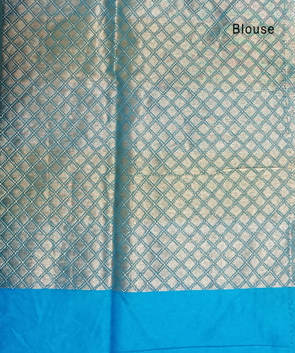 Royal Blue Banarasi Kora Silk Organza Saree