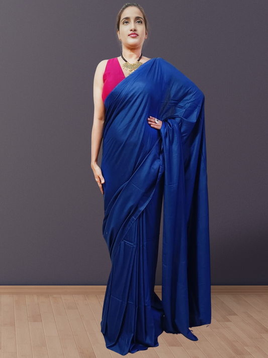 Royal Blue Bhagalpuri Silk saree