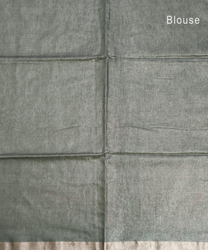 Sage Green Kota Viscose Silk Saree with Tissue Pallu
