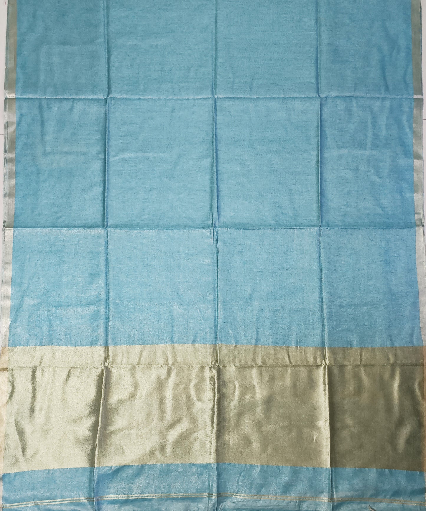 Sky Blue Kota Viscose Silk Saree with Tissue Pallu