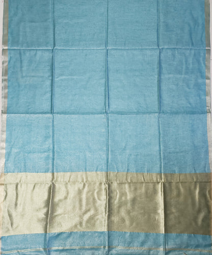 Sky Blue Kota Viscose Silk Saree with Tissue Pallu