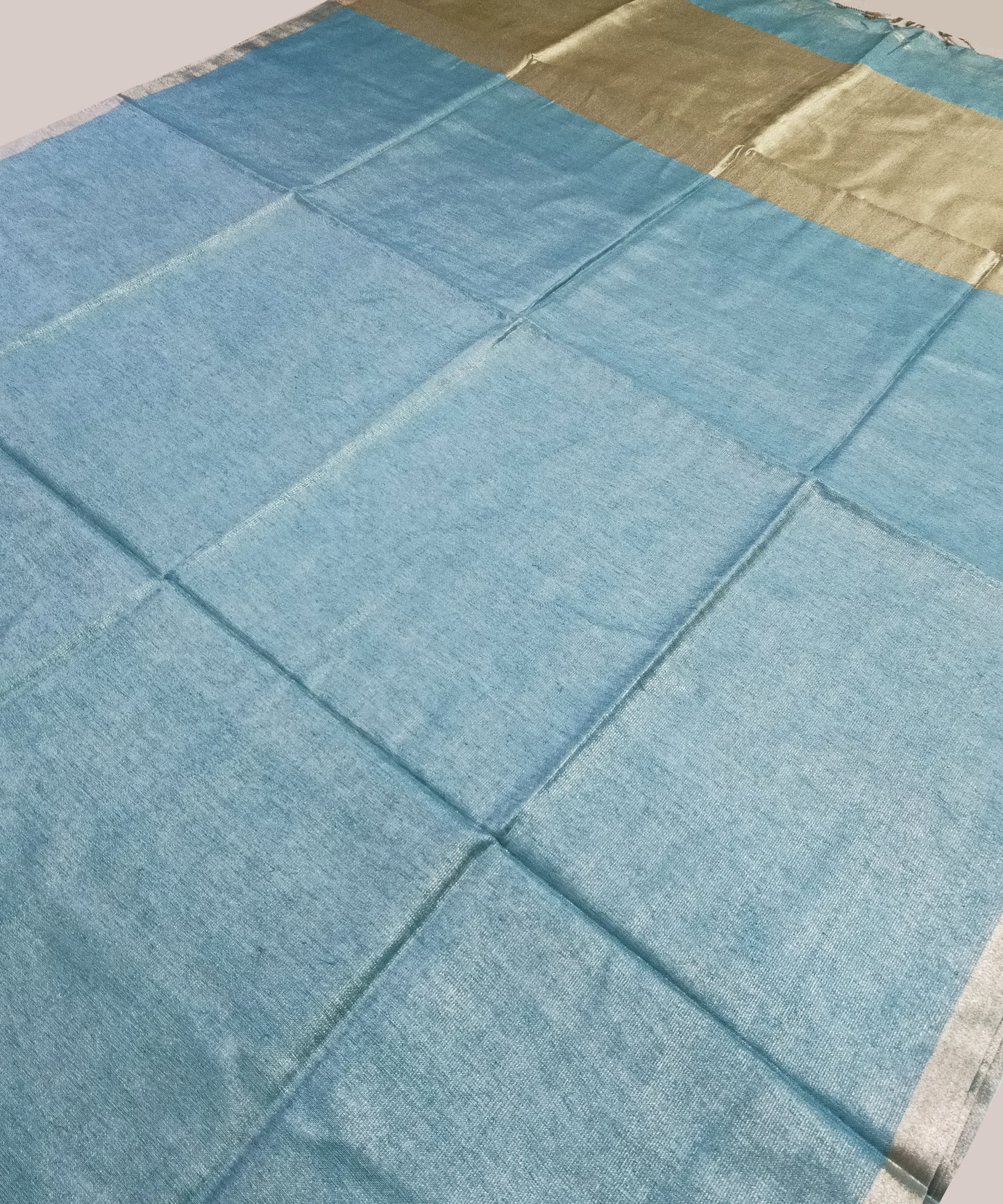 Sky Blue Kota Viscose Silk Saree with Tissue Pallu