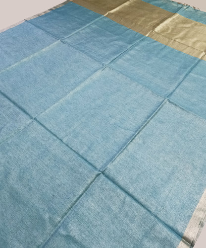 Sky Blue Kota Viscose Silk Saree with Tissue Pallu