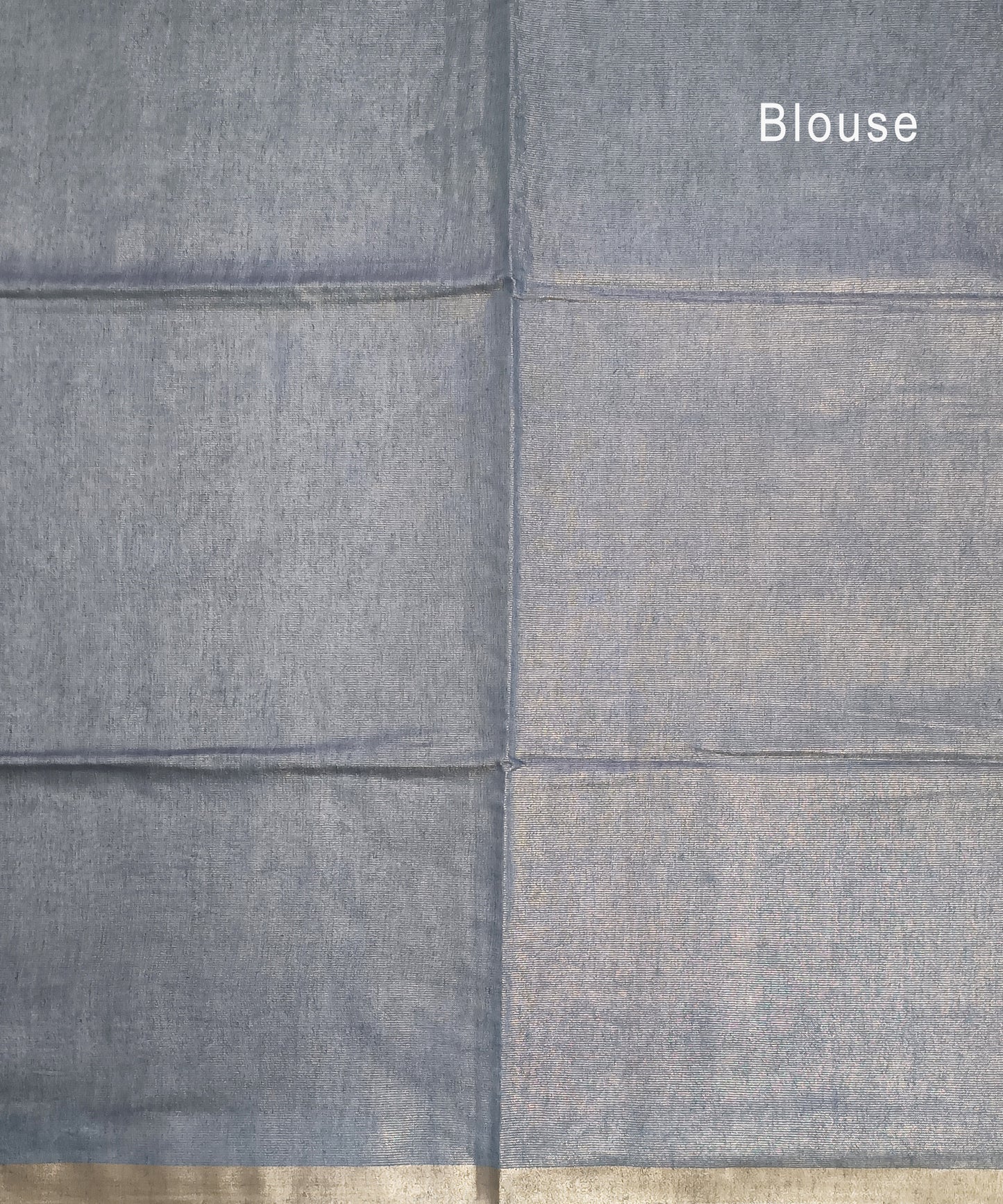 Slate Blue Kota Viscose Silk Saree with Tissue Pallu