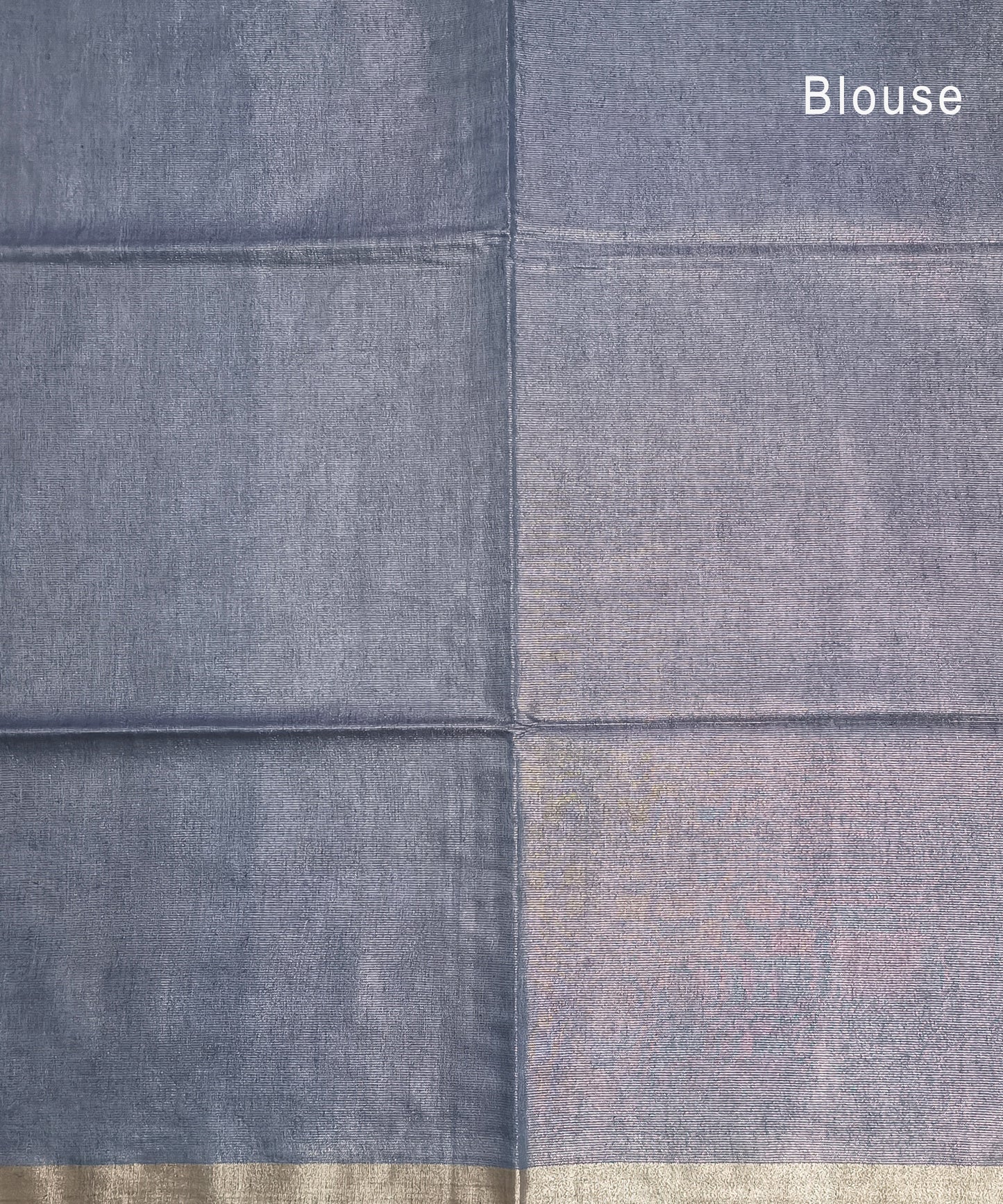 Steel Blue Kota Viscose Silk Saree with Tissue Pallu