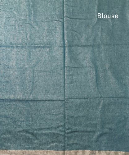 Teal Blue Kota Viscose Silk Saree with Tissue Pallu