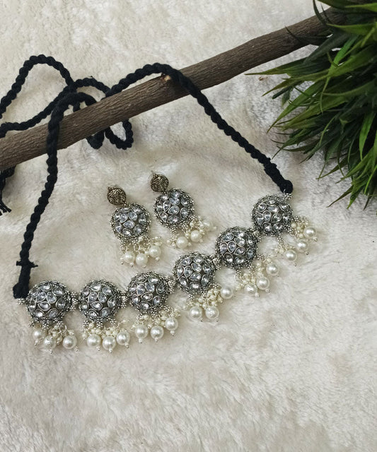 Udu Oxidized Necklace Set |Peepal Clothing