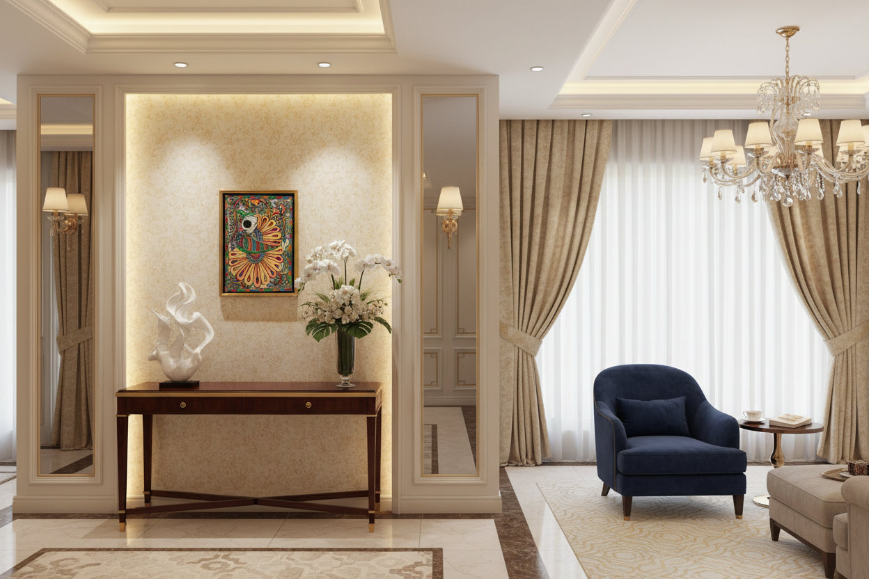 Vibrant Madhubani Peacock Painting - Majestic Mayur & Floral Art | Traditional Mithila Wall Decor