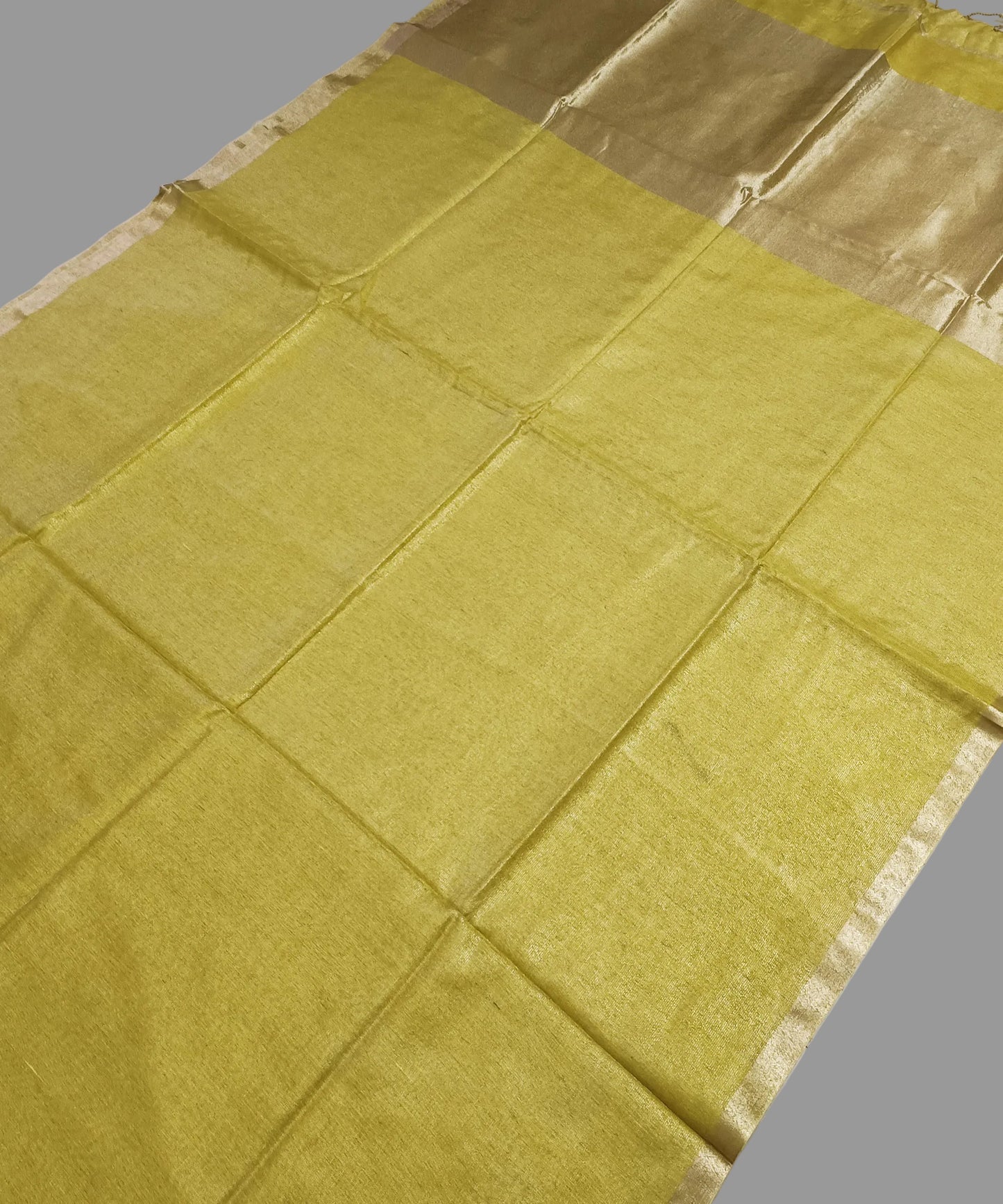 Yellow Kota Viscose Silk Saree with Tissue Pallu