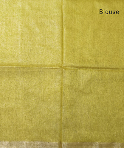 Yellow Kota Viscose Silk Saree with Tissue Pallu