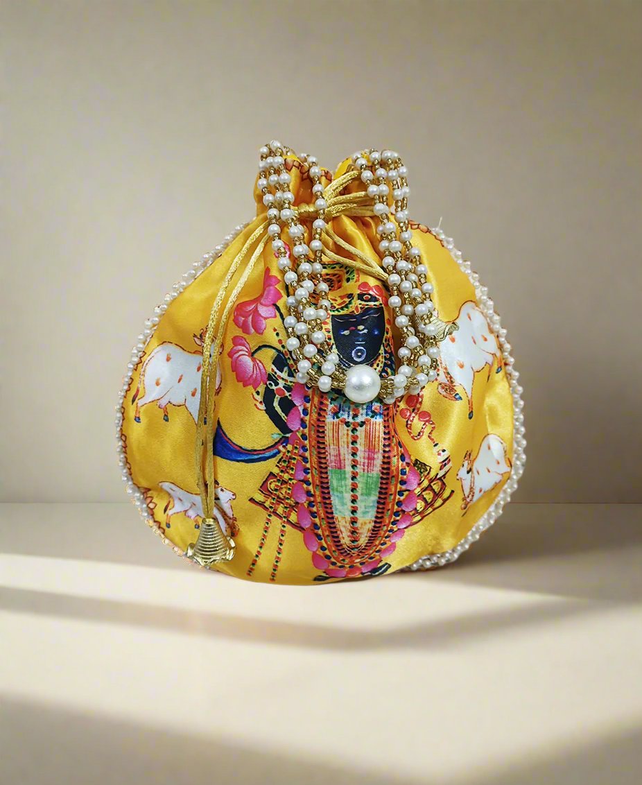 Yellow Shrinathji Potli | Peepal Clothing