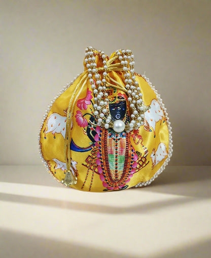 Yellow Shrinathji Potli | Peepal Clothing