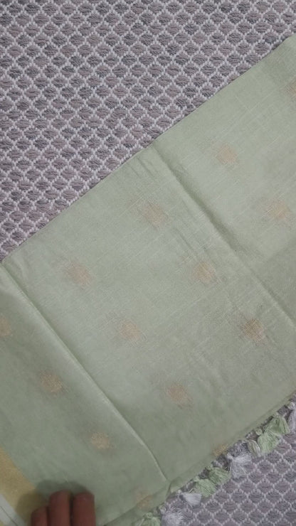 Limeade Zari Buta Cotton Slub Dupatta