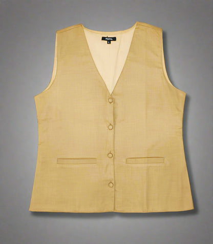 Beige Women's Waistcoat | Peepal Clothing