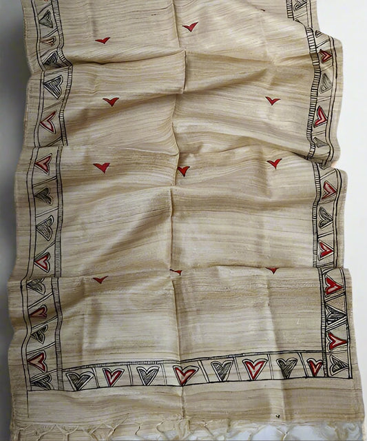 Madhubani Painted Cotton Stole | Peepal Clothing