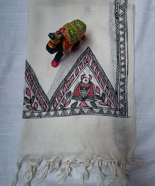 White Cotton Stole | Peepal Clothing