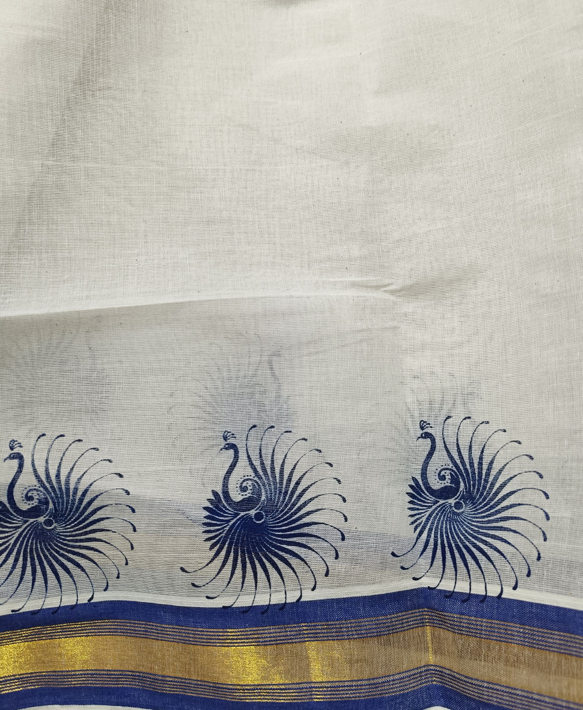 Mural Printed Kerala Cotton Saree | Peepal Clothing