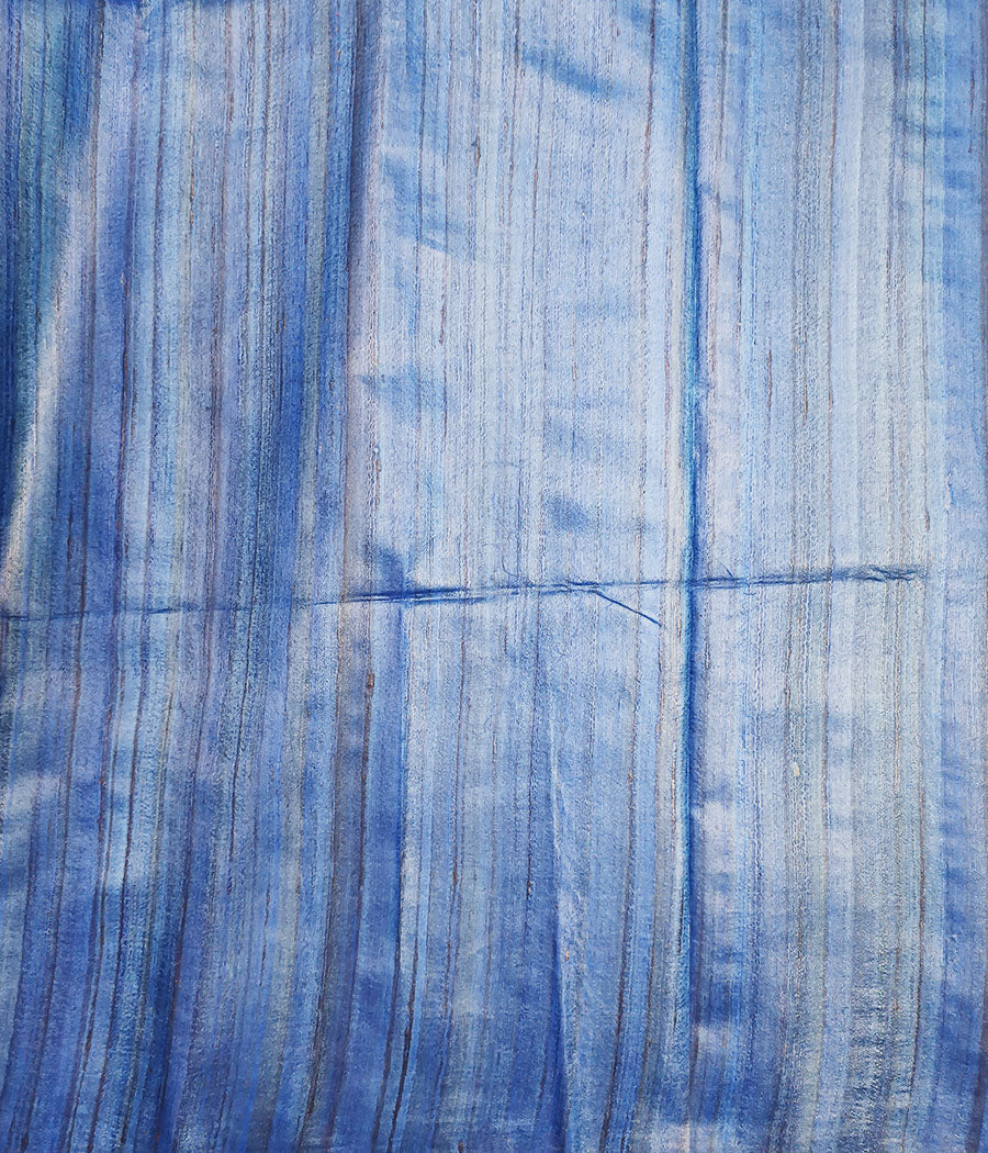 Blue Desi Tussar Silk Saree | Peepal Clothing