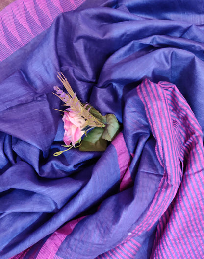 Blue Silk Saree | Peepal Clothing