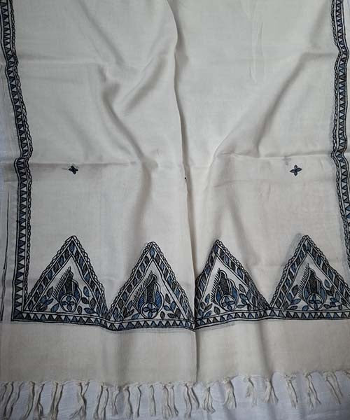 Madhubani Painted Cotton Stole | Peepal Clothing
