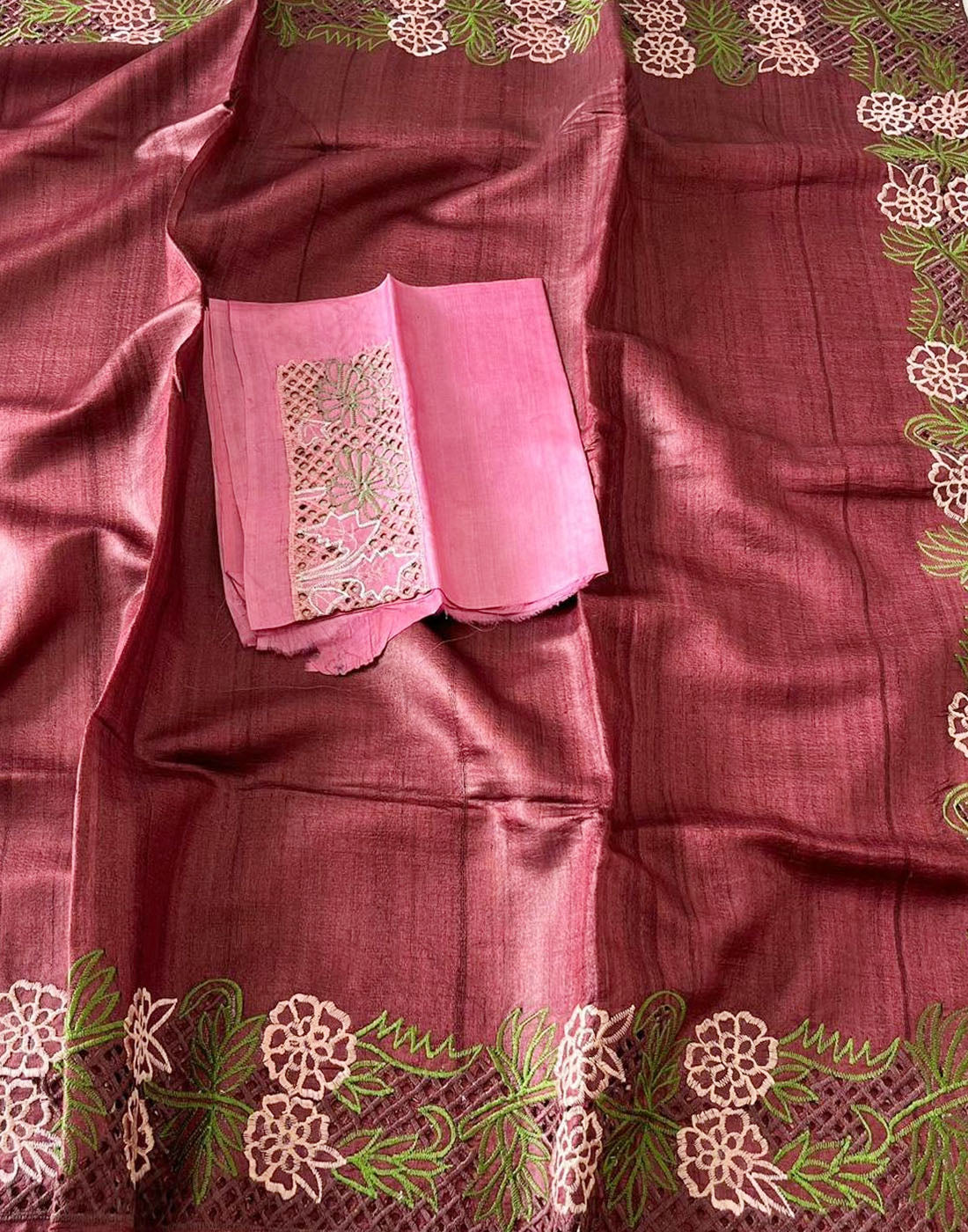 Cutwork Silk Saree | Peepal Clothing