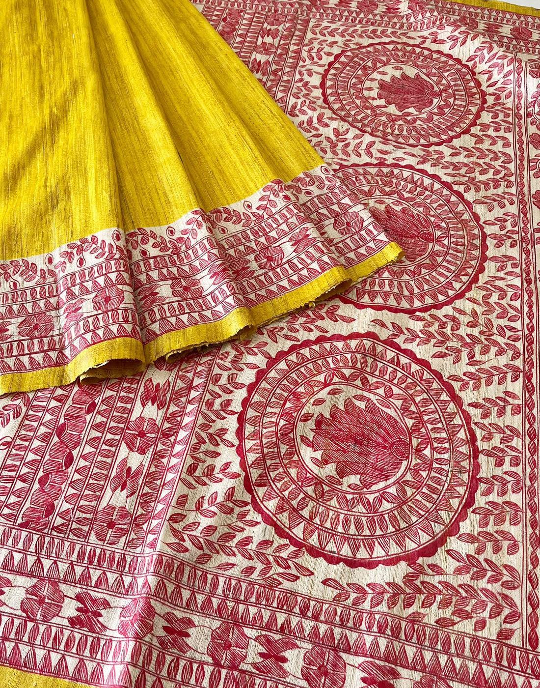 Hand Painted Silk Sari | Peepal Clothing