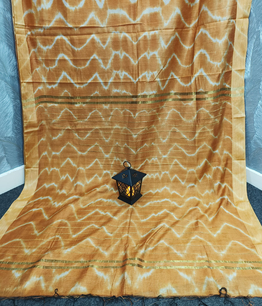 Brown Tie & Dye Kota Silk Saree | Peepal Clothing
