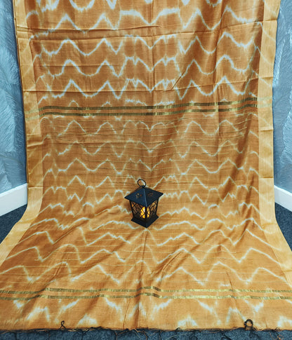 Brown Tie & Dye Kota Silk Saree | Peepal Clothing