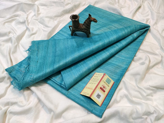 Buy Pure Tusaar Ghicha Silk Saree online- Peepal Clothing. Click now to checkout the collections of handloom silk sarees and on-going discounts.