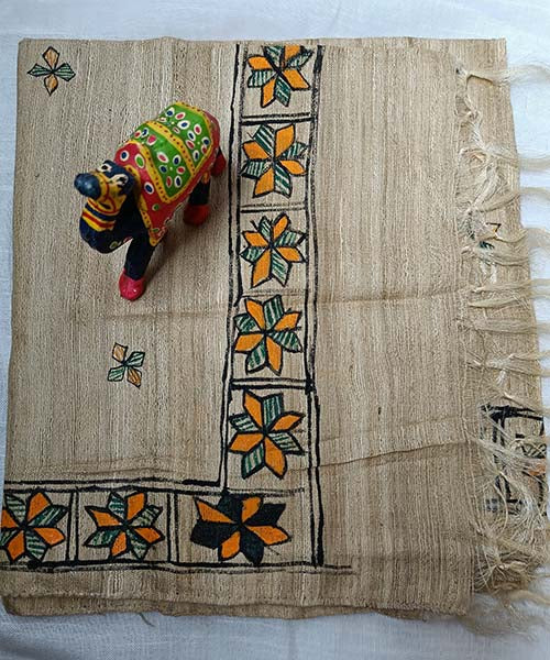 Hand Painted Silk Stole | Peepal Clothing