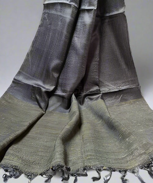 Grey Banarasi Silk Dupatta | Peepal Clothing